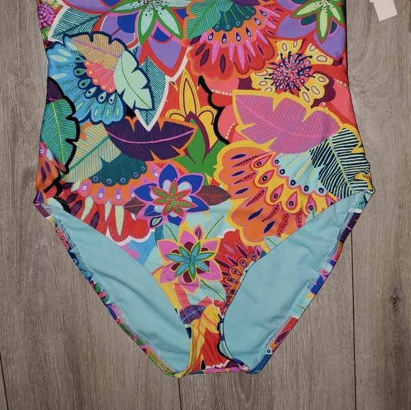 Bleu Rod Beattie Make It Pop off the shoulder Sz 6 ruffle swimsuit - Picture 10 of 15